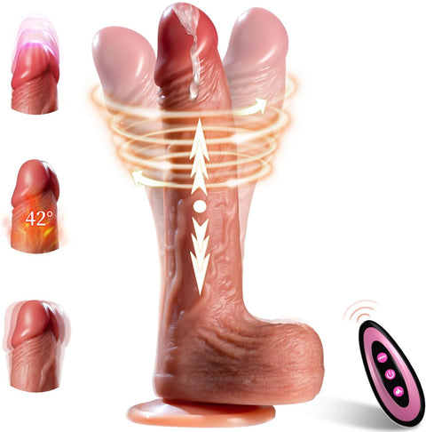 Realistic Dildo Vibrator Sex Toys for Women Thrusting Dildos with Suction Cup 9 Vibrations & 3 Thrusting Modes, Heating Modes Swing Penis with Remote Control Female Couple Adult Toys & Games for Women