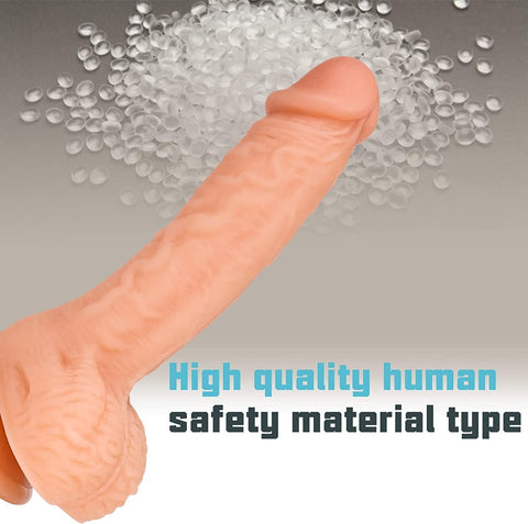 Realistic Dildo Feels Like Skin Body-Safe Material G spot Stimulator Dildos with Strong Suction Cup for Hands-Free Play Sex Toys for Adult