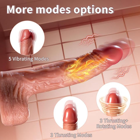 Realistic Dildo Vibrator Sex Toys for Women Thrusting Dildos with Suction Cup 9 Vibrations & 3 Thrusting Modes, Heating Modes Swing Penis with Remote Control Female Couple Adult Toys & Games for Women