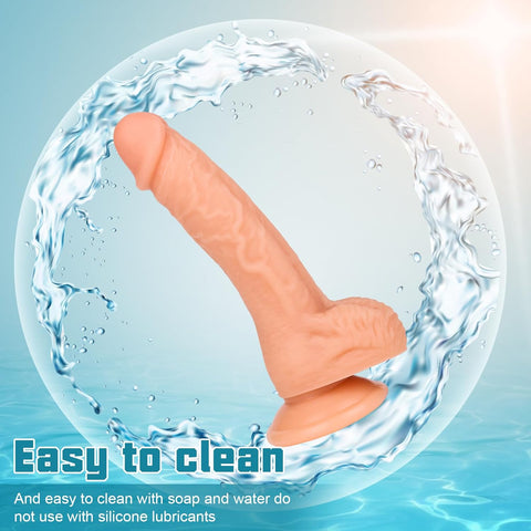 Realistic Dildo Feels Like Skin Body-Safe Material G spot Stimulator Dildos with Strong Suction Cup for Hands-Free Play Sex Toys for Adult