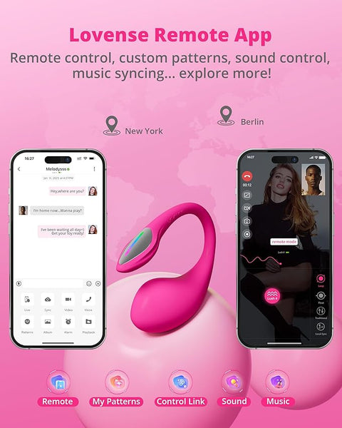 LOVENSE Lush 4 Wearable G-Spot Vibrator Remote Control Vibrator for Couples | App Control Long-Distance Couples Sex Toys, Discreet Panty Vibrator with LED Light, IPX7 Waterproof, Body-Safe Silicone, Rose
