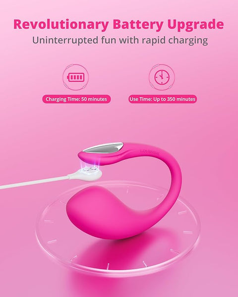 LOVENSE Lush 4 Wearable G-Spot Vibrator Remote Control Vibrator for Couples | App Control Long-Distance Couples Sex Toys, Discreet Panty Vibrator with LED Light, IPX7 Waterproof, Body-Safe Silicone, Rose