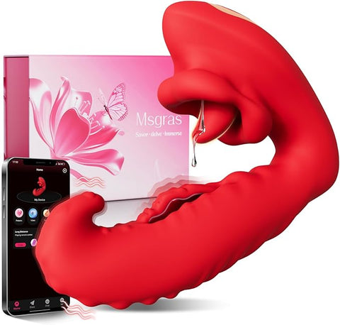 G Spot Vibrator Sex Toys for Women- Adult Female Sex Toy with 10 Flapping & Vibrating & Licking Biting Modes Tongue Toy for Women Clitoral Nipples Sex, Sucking Clit Vibrator Adult Sex Toys & Games